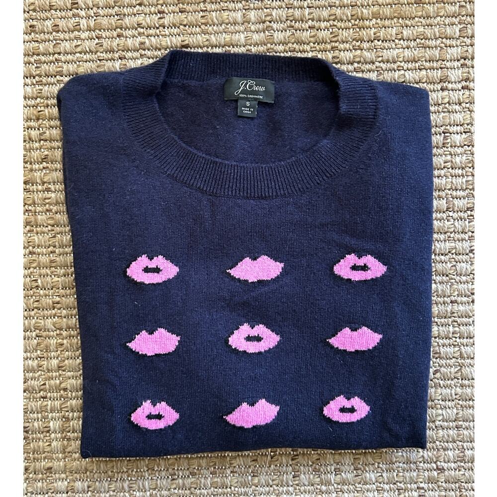 100% Cashmere LIPS Sweater Size Small, J.Crew